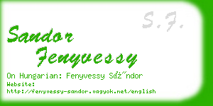 sandor fenyvessy business card